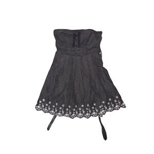 y2k strapless polkadot dress